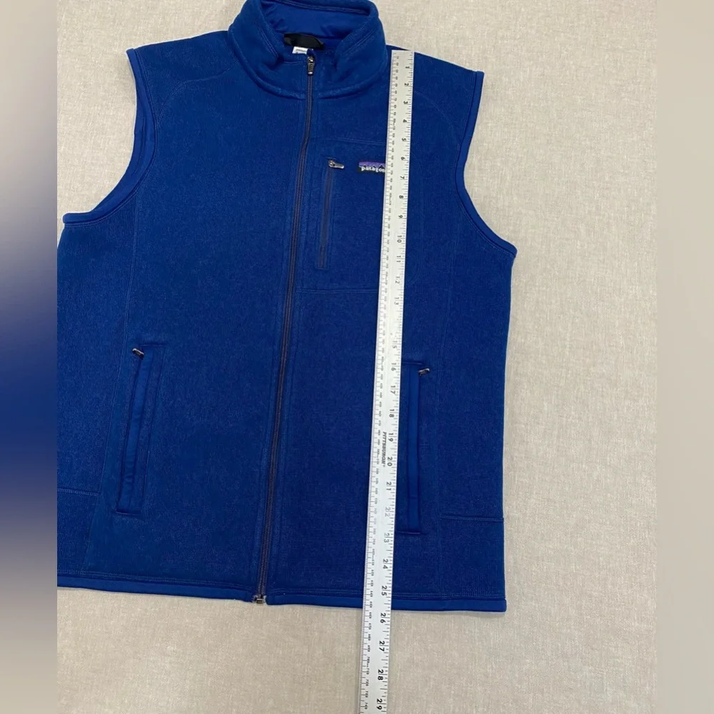 Patagonia Mens Blue Full-Zip Mock Neck Better Fleece Vest Size L Outdoor Hiking